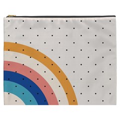 Abstract Geometric Bauhaus Polka Dots Retro Memphis Rainbow Cosmetic Bag (xxxl)