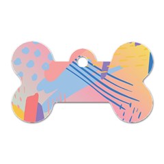 Abstract Lines Dots Pattern Purple Pink Blue Dog Tag Bone (one Side) by Maspions