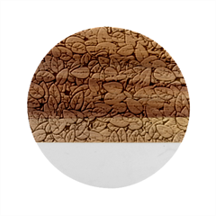 Vectors Leaves Background Plant Marble Wood Coaster (round)