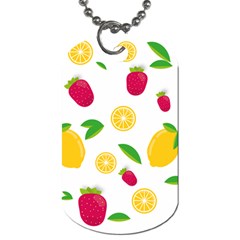 Strawberry Lemons Fruit Dog Tag (one Side) by Askadina
