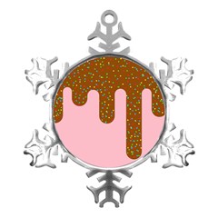 Ice Cream Dessert Food Cake Chocolate Sprinkles Sweet Colorful Drip Sauce Cute Metal Small Snowflake Ornament