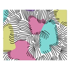 Lines Line Art Pastel Abstract Multicoloured Surfaces Art Premium Plush Fleece Blanket (large) by Maspions