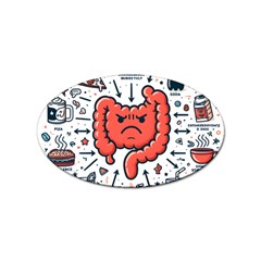 Health Gut Health Intestines Colon Body Liver Human Lung Junk Food Pizza Sticker (oval) by Maspions