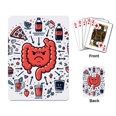 Health Gut Health Intestines Colon Body Liver Human Lung Junk Food Pizza Playing Cards Single Design (rectangle) by Maspions