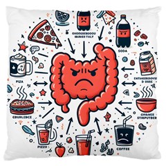 Health Gut Health Intestines Colon Body Liver Human Lung Junk Food Pizza Large Cushion Case (two Sides) by Maspions