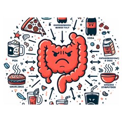 Health Gut Health Intestines Colon Body Liver Human Lung Junk Food Pizza Premium Plush Fleece Blanket (extra Small) by Maspions