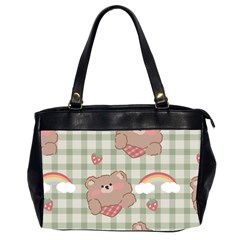 Bear Cartoon Pattern Strawberry Rainbow Nature Animal Cute Design Oversize Office Handbag (2 Sides)