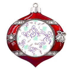 Fish Lilies Sea Aquatic Flowers Algae Bubble Animal Wildlife Nature Ocean Metal Snowflake And Bell Red Ornament by Bedest