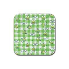 Frog Cartoon Pattern Cloud Animal Cute Seamless Rubber Coaster (square)