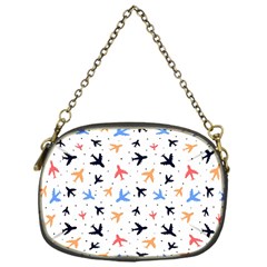 Airplane Pattern Plane Aircraft Fabric Style Simple Seamless Chain Purse (one Side)