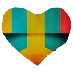 Colorful Rainbow Pattern Digital Art Abstract Minimalist Minimalism Large 19  Premium Heart Shape Cushions