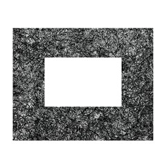 Black And White Abstract Expressive Print White Tabletop Photo Frame 4 x6  by dflcprintsclothing