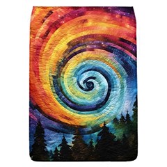 Cosmic Rainbow Quilt Artistic Swirl Spiral Forest Silhouette Fantasy Removable Flap Cover (l)