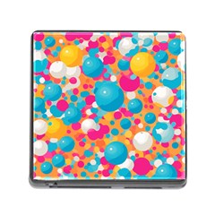 Circles Art Seamless Repeat Bright Colors Colorful Memory Card Reader (square 5 Slot)