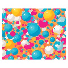 Circles Art Seamless Repeat Bright Colors Colorful Two Sides Premium Plush Fleece Blanket (teen Size) by Maspions