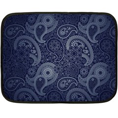 Blue Paisley Texture, Blue Paisley Ornament Two Sides Fleece Blanket (mini) by nateshop