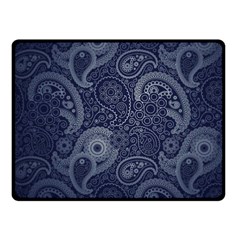 Blue Paisley Texture, Blue Paisley Ornament Fleece Blanket (small) by nateshop