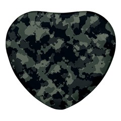 Camouflage, Pattern, Abstract, Background, Texture, Army Heart Glass Fridge Magnet (4 Pack) by nateshop