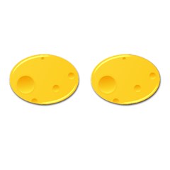 Cheese Texture, Yellow Backgronds, Food Textures, Slices Of Cheese Cufflinks (oval) by nateshop