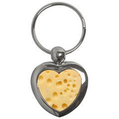 Cheese Texture, Yellow Cheese Background Key Chain (heart) by nateshop