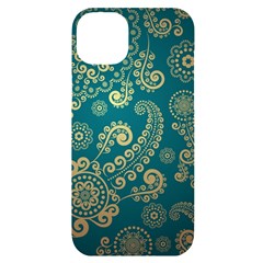 European Pattern, Blue, Desenho, Retro, Style Iphone 14 Plus Black Uv Print Case by nateshop