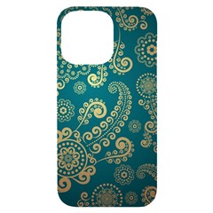 European Pattern, Blue, Desenho, Retro, Style Iphone 14 Pro Max Black Uv Print Case by nateshop