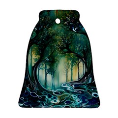 Trees Forest Mystical Forest Background Landscape Nature Bell Ornament (two Sides)