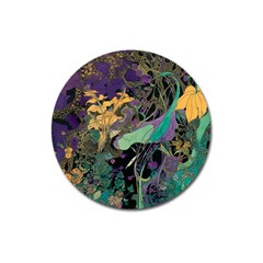 Flowers Trees Forest Mystical Forest Nature Magnet 3  (round)