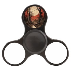Comic Gothic Macabre Vampire Haunted Red Sky Finger Spinner