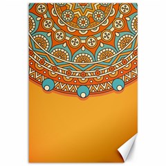 Mandala Orange Canvas 12  X 18 