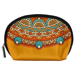 Mandala Orange Accessory Pouch (large) by goljakoff