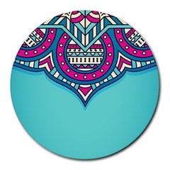 Mandala Blue Round Mousepad by goljakoff