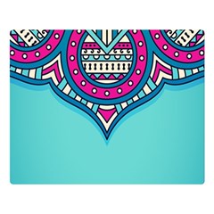 Mandala Blue Premium Plush Fleece Blanket (large)