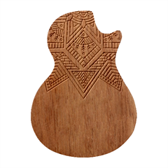 Mandala Sun Guitar Shape Wood Guitar Pick Holder Case And Picks Set