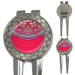 Mandala Red 3-in-1 Golf Divots