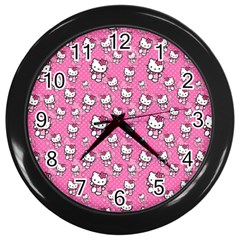 Hello Kitty Pattern, Hello Kitty, Child Wall Clock (black) by nateshop