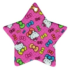 Hello Kitty, Cute, Pattern Star Ornament (two Sides) by nateshop
