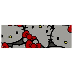 Hello Kitty, Pattern, Red Banner And Sign 9  X 3  by nateshop