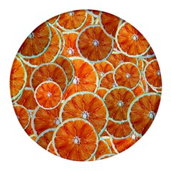 Oranges Patterns Tropical Fruits, Citrus Fruits Round Glass Fridge Magnet (4 Pack) by nateshop