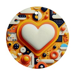 Valentine s Day Design Heart Love Poster Decor Romance Postcard Youth Fun Ornament (round)