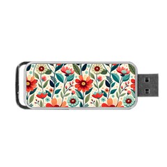 Flowers Flora Floral Background Pattern Nature Seamless Bloom Background Wallpaper Spring Portable Usb Flash (two Sides) by Maspions