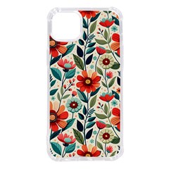 Flowers Flora Floral Background Pattern Nature Seamless Bloom Background Wallpaper Spring Iphone 14 Plus Tpu Uv Print Case by Maspions