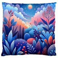 Nature Night Bushes Flowers Leaves Clouds Landscape Berries Story Fantasy Wallpaper Background Sampl 16  Baby Flannel Cushion Case (two Sides) by Maspions