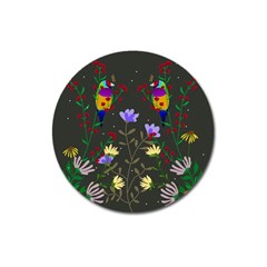 Bird Flower Plant Nature Magnet 3  (round) by Maspions