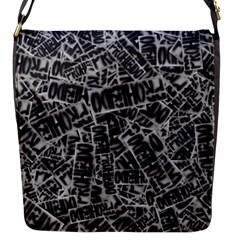 Rebel Life: Typography Black And White Pattern Flap Closure Messenger Bag (s) by dflcprintsclothing