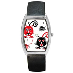 Cat Little Ball Animal Barrel Style Metal Watch by Maspions