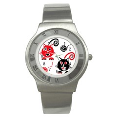 Cat Little Ball Animal Stainless Steel Watch by Maspions