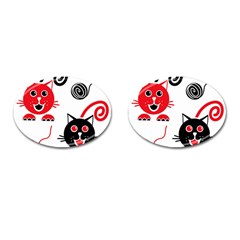 Cat Little Ball Animal Cufflinks (oval) by Maspions