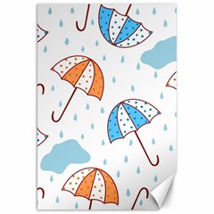 Rain Umbrella Pattern Water Canvas 20  X 30  by Maspions