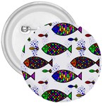 Fish Abstract Colorful 3  Buttons